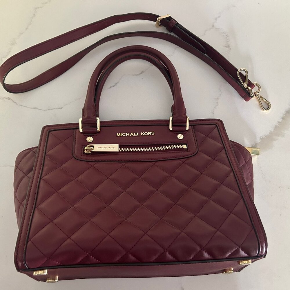 Michael Kors Selma Large Zip Quilted Leather Satchel Bag Purse - LIKE NEW!
